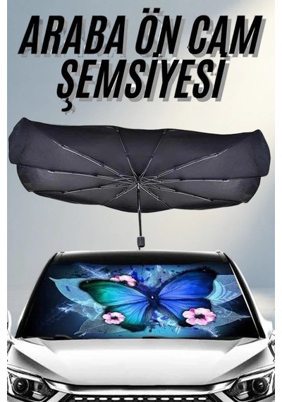 Katlanabilir Oto Güneşlik Şemsiye Tipi 1 Adet Ön Cam Koruma