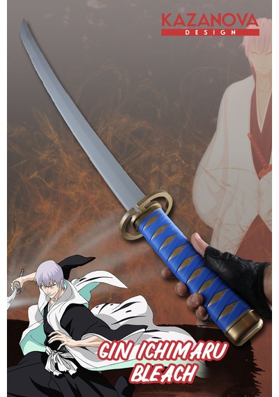 Kazanova Design Gin Ichimaru Katlanabilir Katana Figür 98 Cm Bleach Anime Cosplay