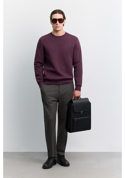 Avva Erkek Bordo Bisiklet Yaka 3 İplik Şardonlu -5 Dereceye Dayanıklı Regular Fit Sweatshirt A62y1291