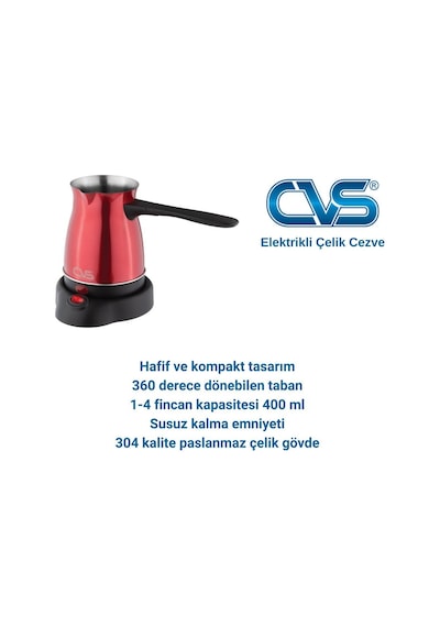 Cvs DN 19833 Elektrikli Çelik Cezve