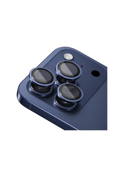 Buff İphone 17 Pro / 17 Pro Max Titan Metal Kamera Lens Koruyucu Blue Mavi