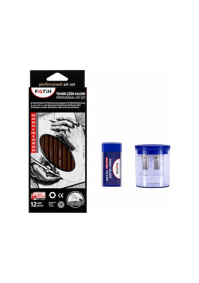 Fatih Professionel Dereceli Kalem Set+silgi+kalemtraş Çok Renkli