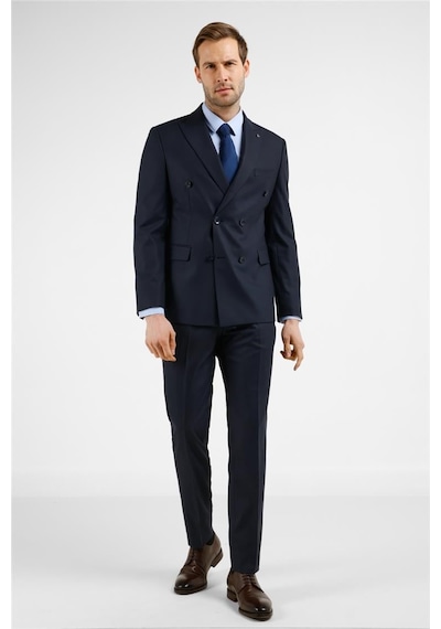 İmza Lacivert Kırlangıç Yaka 6 Drop Slim Fit Takım Elbise 1001255172 Lacivert