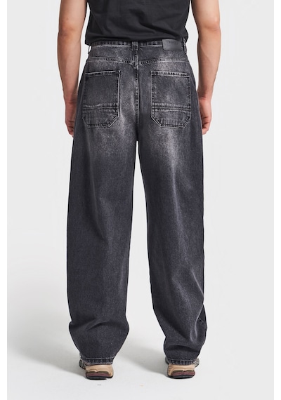 Itsbasic Erkek Füme Rengi 2w5-1 Skater Fit Bol Kesim %100 Koton Denim Jean