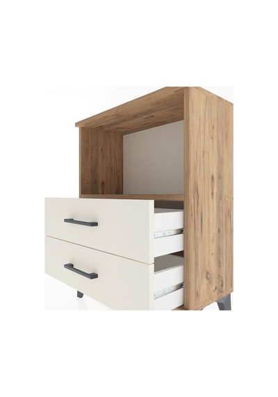 Arges Komodin Tek Raflı 2 Çekmeceli 60x30x80 Çam-aytaşı Atlas Çam