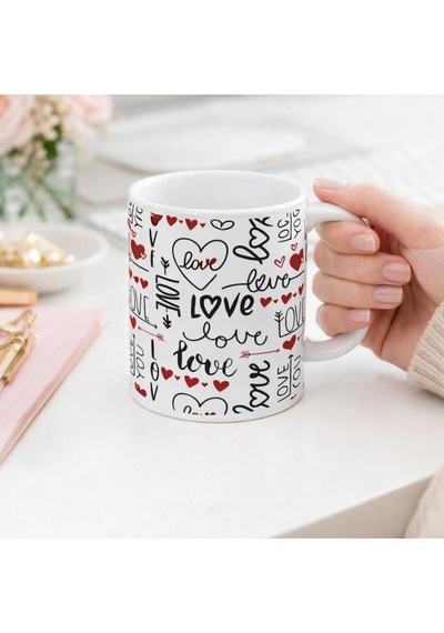 Love Aşk Desenli Kupa Bardak Diğer