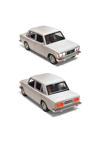 Lada Vaz 2107 Metal Diecast Model Araba 1:24 Ölçek 18cm Sesli Işıklı Çek Bırak Beyaz Çok Renkli
