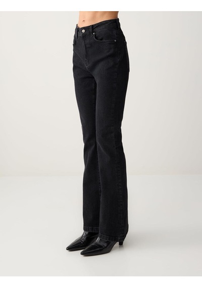 Jimmy Key Koyu Antrasit Bol Paça Yüksek Bel Uzun Denim Pantolon 6sw185663979