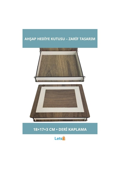 Özel Tasarım Ahşap Derili Kişiye Özel Hediye Kutusu