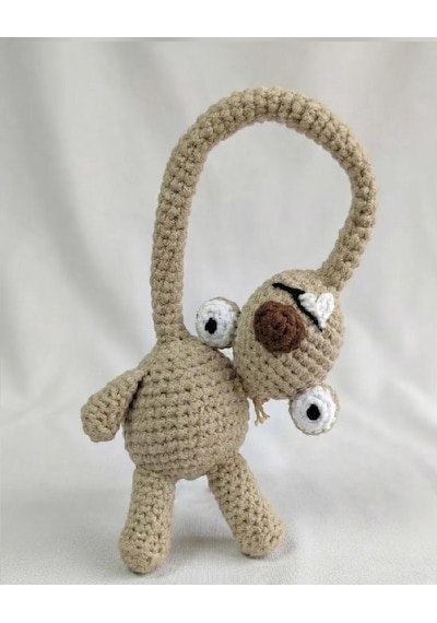 Amigurumi Buz Devri Sid Oyuncak Açık Gri