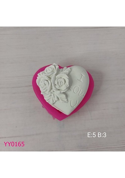 Yy0165 Kenarları Güllü Kalp Silikon Kalıp