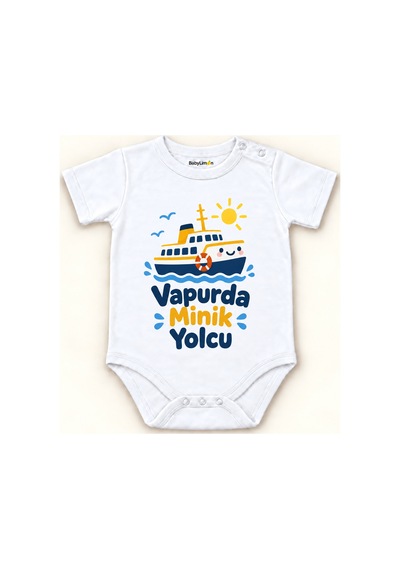 Babylimon Vapurda Minik Yolcu Beyaz Kısa Kollu Çıtçıtlı Bebek Zıbını Beyaz - Vapurda Minik Yolcu - 928161930 Beyaz - Vapurda Minik Yolcu