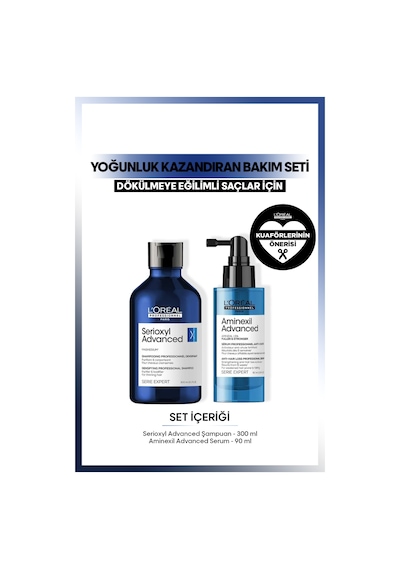 L'Oréal Professionnel Serie Expert Serioxyl Advanced Şampuan 300 ML + Aminexil Advanced Serum 90 ML