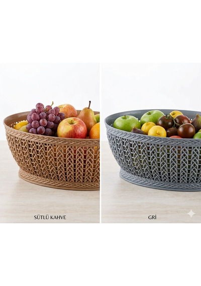 Oval Örgü Sepet 3,5lt Oval Knitting Basket 3,5 L Kahverengi