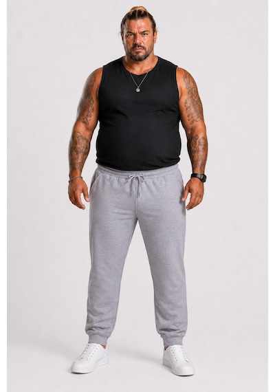 Moc Grande Mocgrande Büyük Beden Basic Eşofman Altı Full Lycra 11516 Grı Melanj Gri Melanj