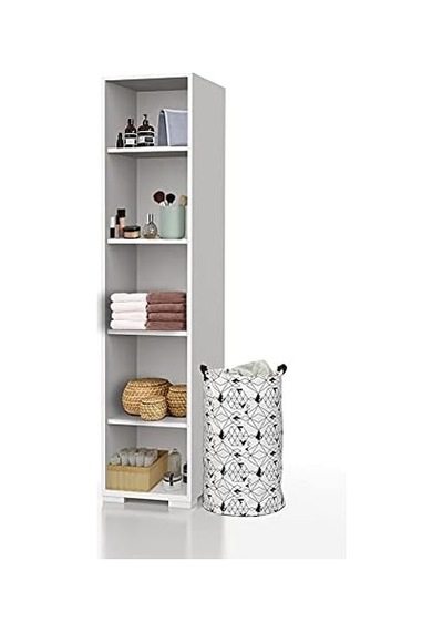 Bny111 Beyaz Kapaklı Yüksek Banyo Dolabı Çok Renkli
