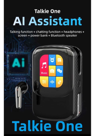 Tastech Talkie One Ai Large Model Akıllı Kulaklık Ve Dokunmatik Ekranlı Şarj Kutusu Yapay Zeka Destekli Dil Çeviri, Hoparlör, Sesli, Powerbank Tws Özellikli Kulakiçi Kulaklık