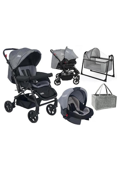 Tommy Baby Elegant Yenidoğan Seti Bebek Arabası Beşik Ana Kucağı Gri