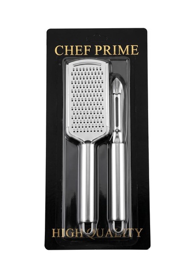Chef Prime Full Metal Mutfak Seti - Paslanmaz Çelik El Rendesi Ve Sebze Soyucu