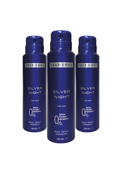 Free Love Silver Night Erkek Deodorant 3 x 150 ML
