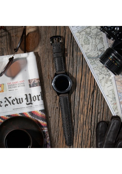 Vagave Samsung Uyumlu Watch 7 40 44mm, Watch6, Fe, Watch 5, Watch 4, Watch 3, Deri Kordon- Gri 22mm-rosetoka