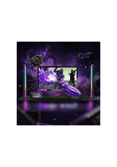 Trobus Sese Duyarlı Rgb Ambiyans Işık Barı Led Araç Torpido Üstü Siyah