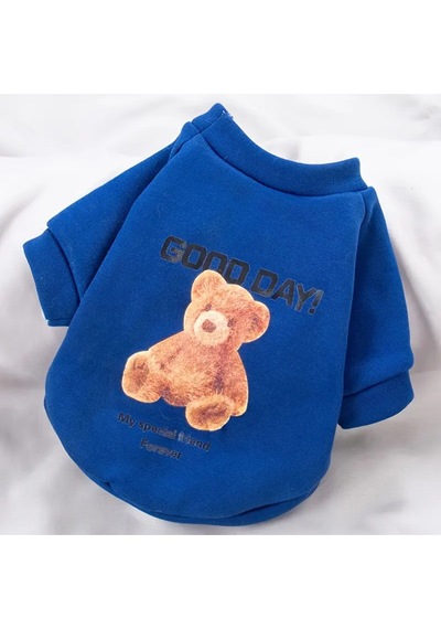 Kedi Ve Köpek İçin Ayıcıklı Mavi Sweatshirt
