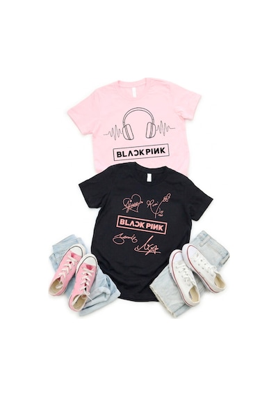 Stil-x Black Pınk Baskılı 2' Li Takım Kız Çocuk Tshirt, %100 Pamuklu Soft Kumaş Çok Renkli-2 Stil-x Black Pınk Baskılı 2' Li Takım Kız Çocuk Tshirt, %100 Pamuklu Soft Kumaş Çok Renkli-2