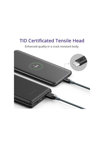 Tronsmart ATC6 3A Örgülü USB-A to Type-C Şarj ve Data Kablosu 1 Metre