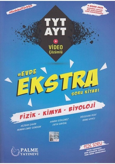 Palme Tyt Ayt Fizik Kimya Biyoloji Evde Ekstra Soru Kitabı Kapak Değişebilir