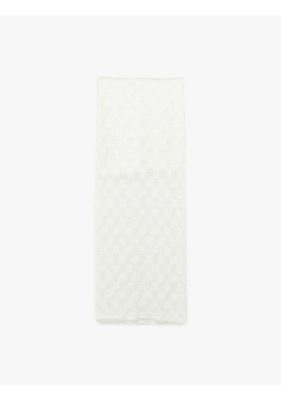 Koton Slim Fit Yüksek Bel Yırtmaçlı Dantel Kalem Etek Ekru 6sal70006ık