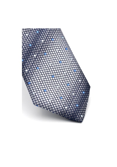 Gaffy Gri Ve Füme Verev Desenli Dokuma Kumaş Mendilli Slim Fit Kravat // Sdk-240804 Desenli