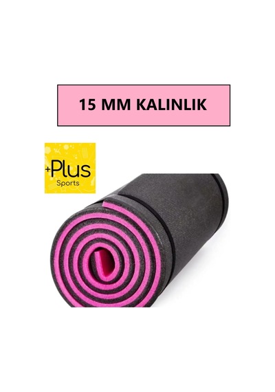 15 Mm En Kalın Egzersiz Pilates Minderi Kamp Yoga Mat Çift Taraflı 180x60 Pembe Siyah Mavi Pembe Pembe