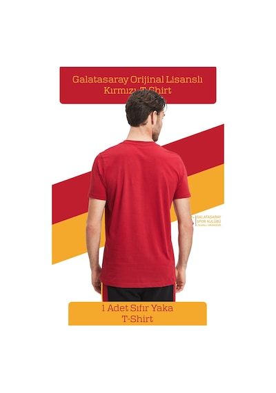 Gsstore Galatasaray Lisanslı Kırmızı Erkek T-shirt Kırmızı