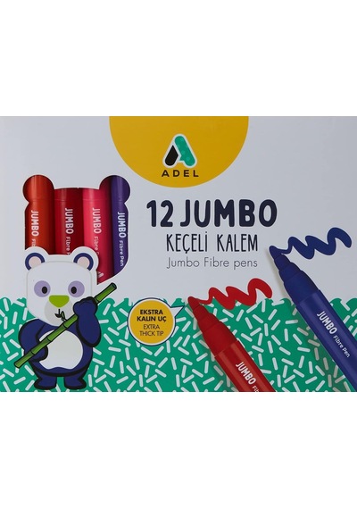 Jumbo Keçeli Kalem, 12 Renk
