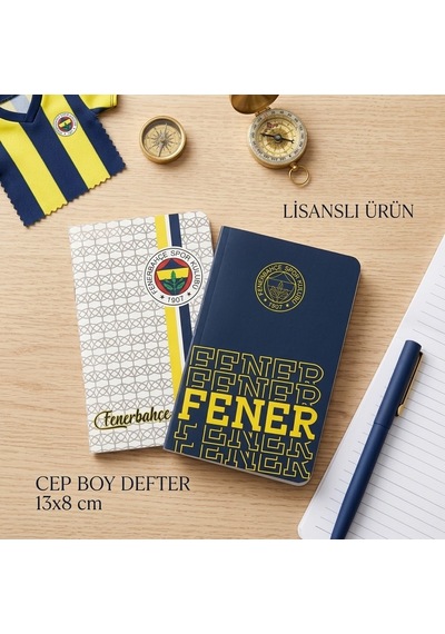Bakgelal Fenerbahçe Lisanslı Cep Boy Defter 13x8 Cm Taraftar Desenli Mini Not Defteri 1 Adet - 9011720938710 Sarı - Lacivert