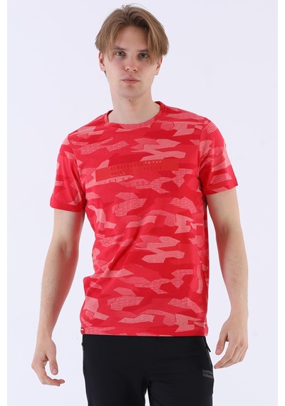 Maraton Sportswear Regular Erkek Bisiklet Yaka Kısa Kol Basic Kırmızı T-Shirt 20595-Kırmızı