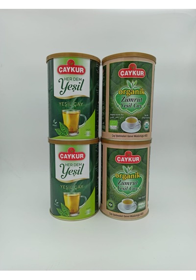 Çaykur Organik Zümrüt Yeşil Çay 2 x 125 G + Çaykur Herdem Yeşil Çay 2 x 150 G