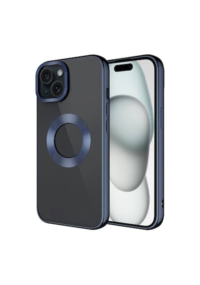 Apple iPhone Uyumlu 15 Kılıf Kamera Lens Korumalı Logo Gösteren İnce Hafif Pazarplus Sierra Mavi