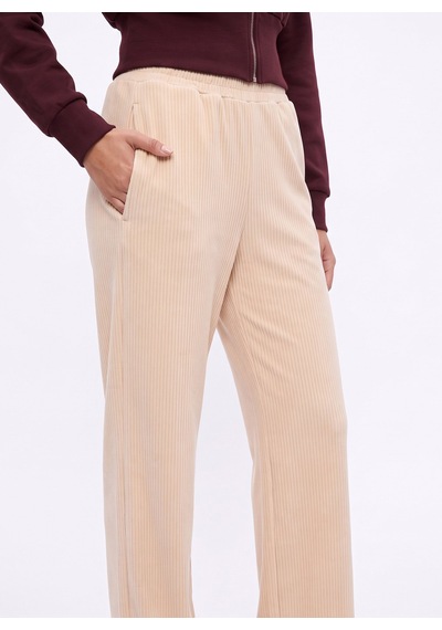 Discovery Expedition D6wl-ea3583 Krem Geniş Fit Fitilli Kadın Sweatpant Ekru
