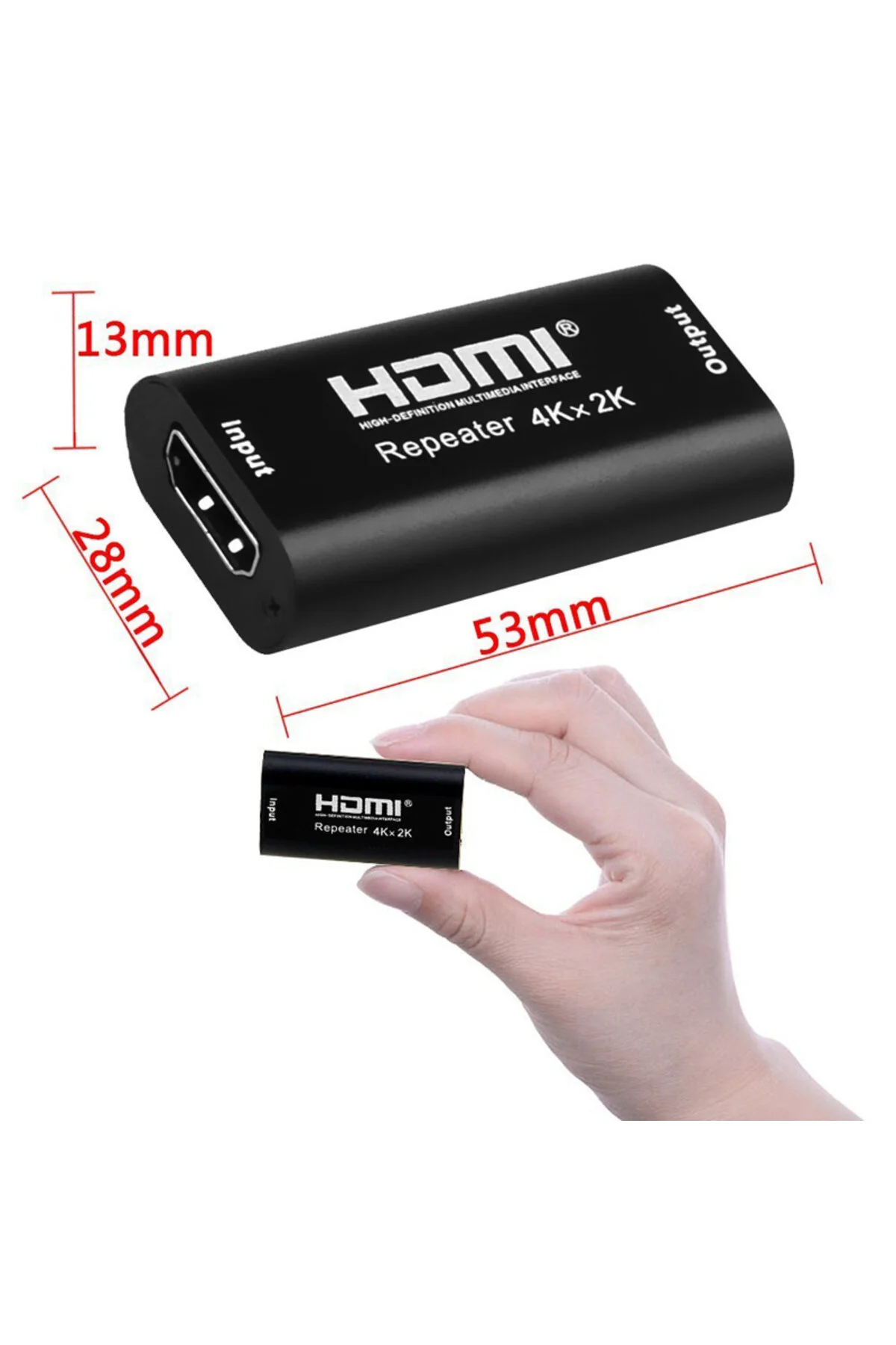 Hdmı Repeater Ara Uzatıcı 60hz 4k Sinyal Yükseltici 40 Metre Kablo Hdmi Dişi-dişi Uzatıcı Konnektör