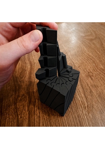 3d Baskı Twisting Küp - Mekanik Dönen Bulmaca Küpü-siyah