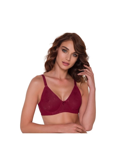 Aycı Balenli Dantel Toparlayıcı Sütyen Minimizer Bordo Bordo