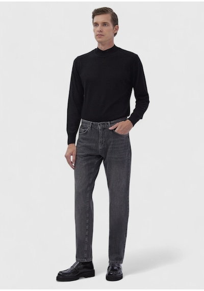 Ramsey Koyu Gri Düz Regular Fit Denim %100 Pamuk Pantolon