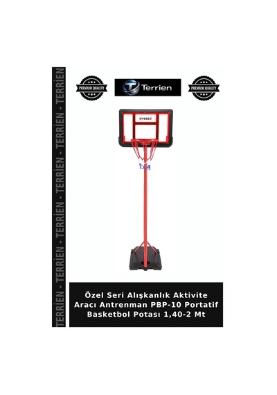 Özel Seri Alışkanlık Aktivite Aracı Antrenman Pbp-10 Portatif Basketbol Potası 1,40-2 Mt