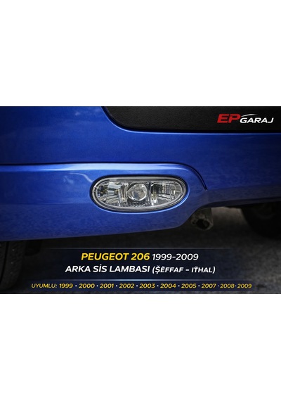 Peugeot 206 1999 2009 Arka Sis Lambası Şeffaf İthal