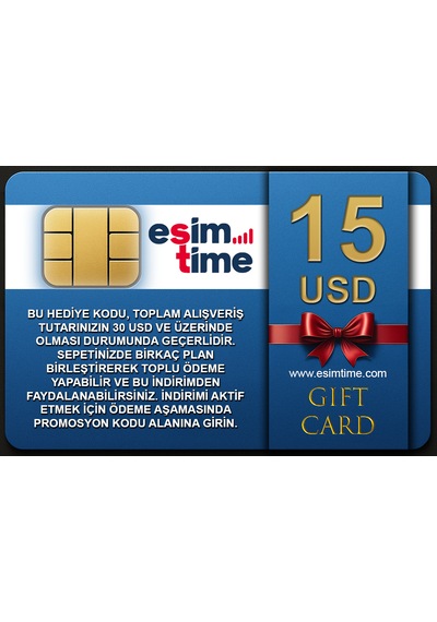 Esimtime 15 Usd Dijital Hediye Kartı