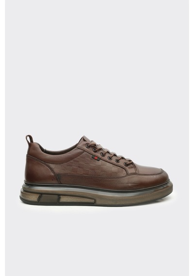 Derinet Hakiki Deri Erkek Sneaker Kahve Kahve