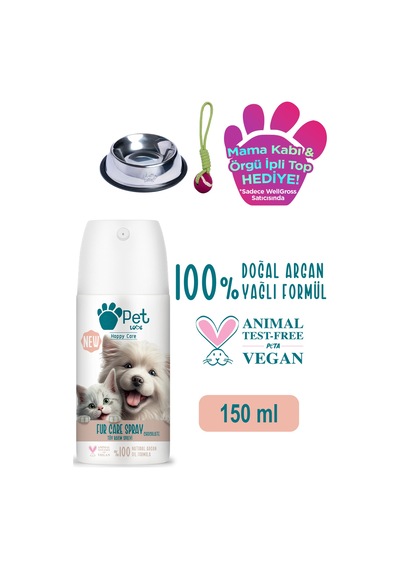 Kediler Ve Köpekler Için Tüy Bakım Spreyi Çikolata 150 Ml 100% Doğal Argan Yağlı