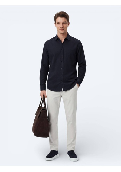 Kip Lacivert Regular Fit Dokuma Casual %100 Pamuk Gömlek